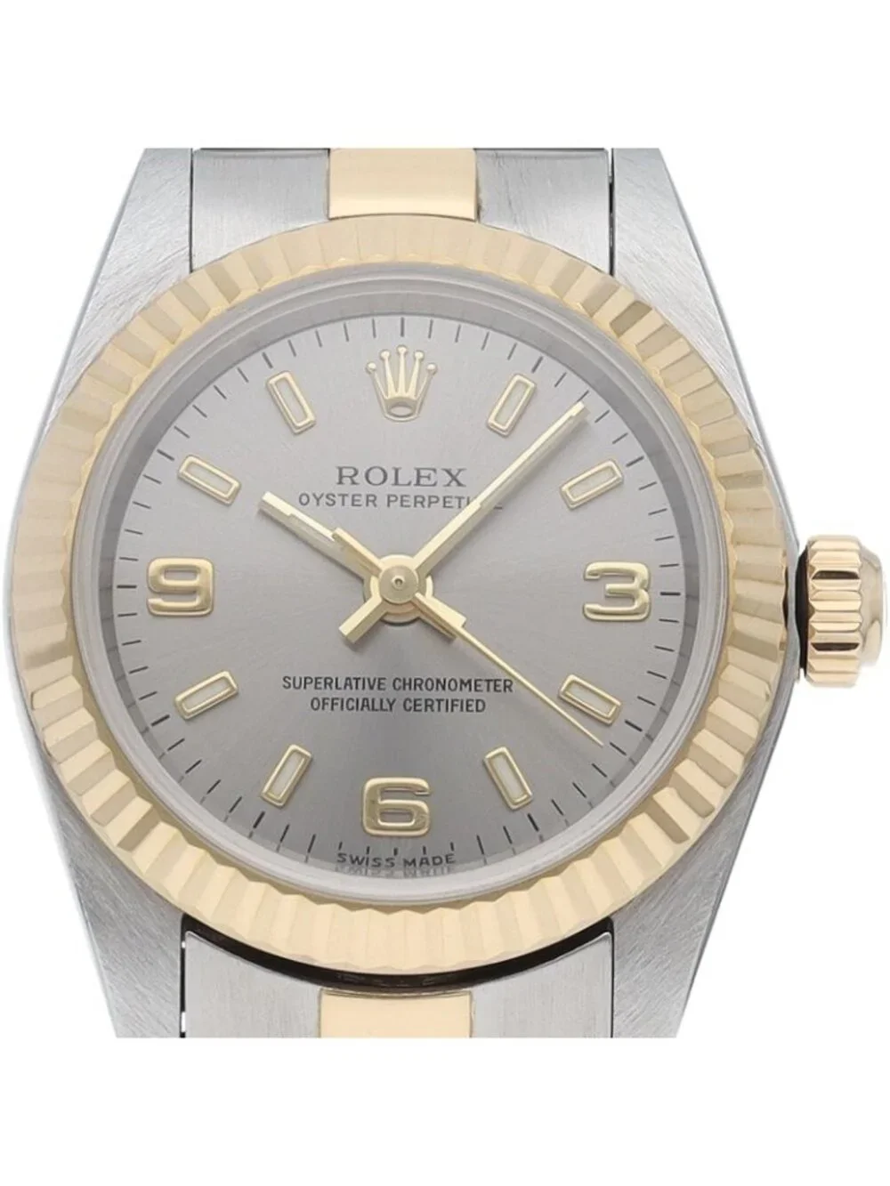 Rolex Oyster Perpetual Watch Box 18k Yellow Gold SS Silver Specification